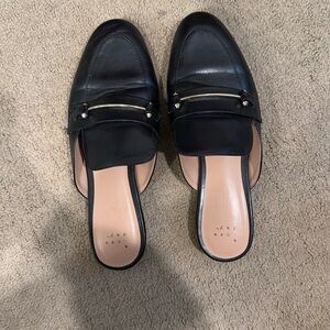 Black Loafer Slide Ons